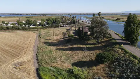 Brannan Island — wetlands, close low altitude, campground
